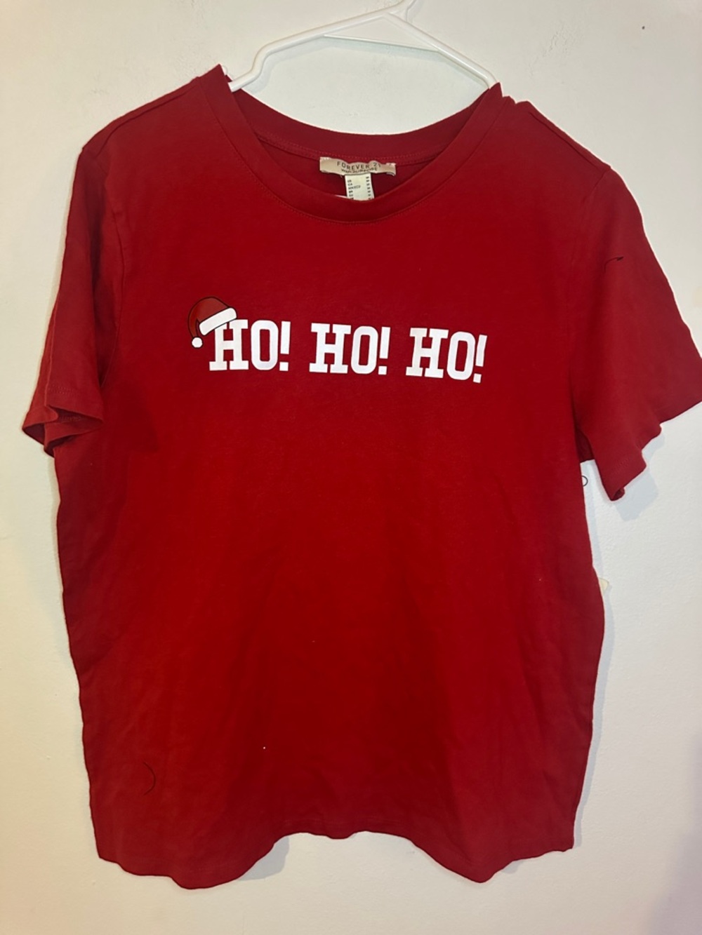 Forever 21 Red Holiday "HO! HO! HO!" Graphic Tee